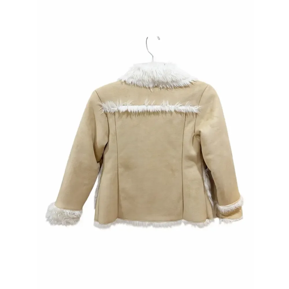 Gap Girls Faux Fur Suede Combo Jacket Sz 8/10 M/L 2006